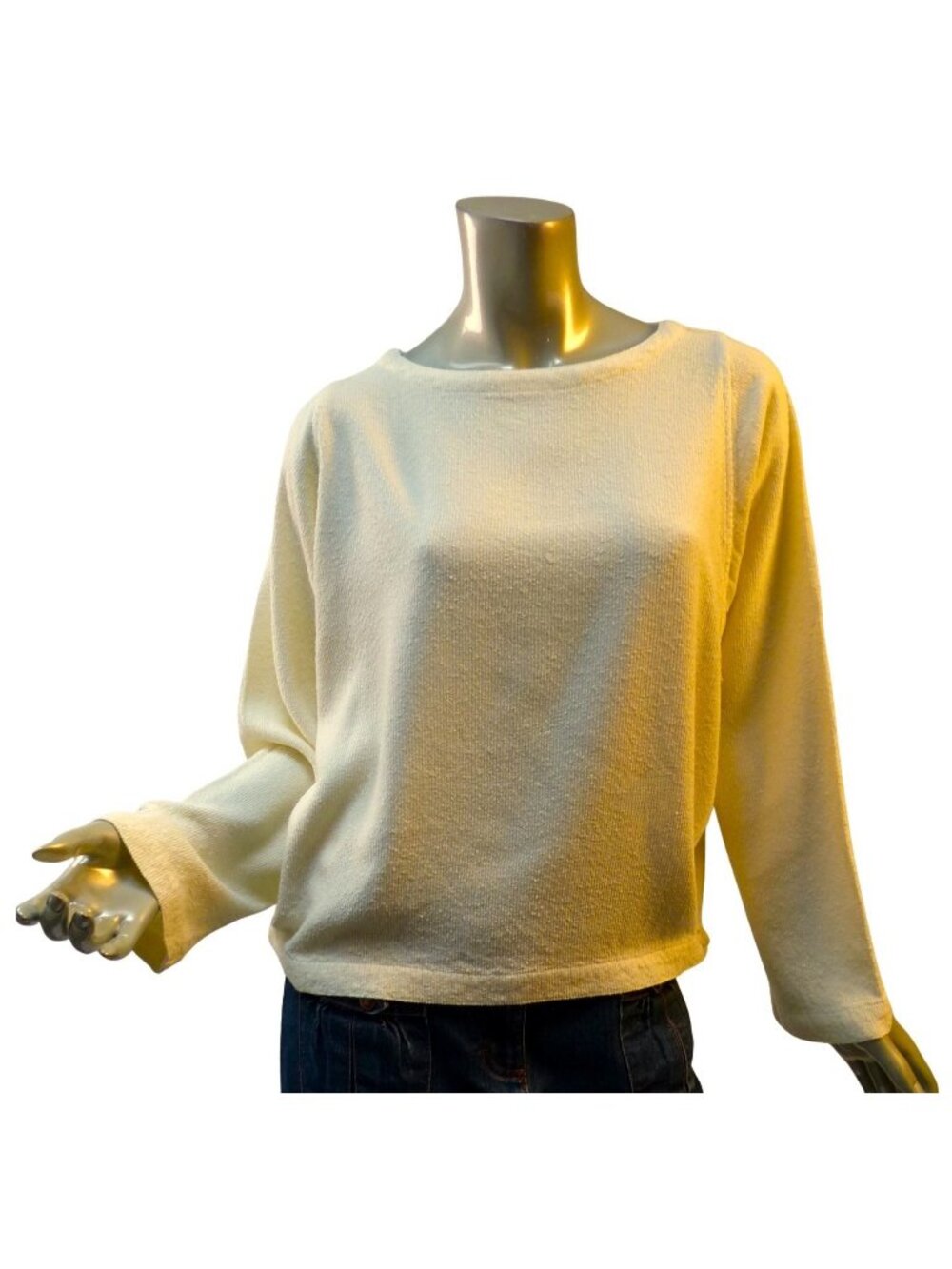 Nomad (Morocco) Susti Top Large Ivory Nubby Weave Dolman Sleeves Cotton/Rayon Su